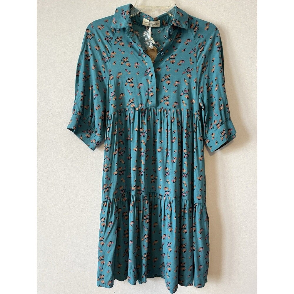 NATURAL LIFE Teal Floral Dress - Picture 6 of 9